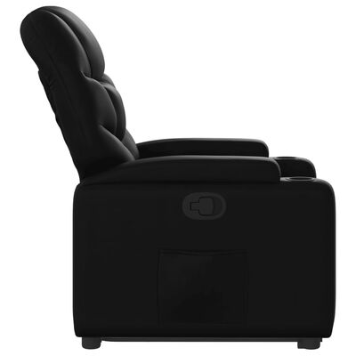 vidaXL Sillón reclinable elevable cuero artificial negro