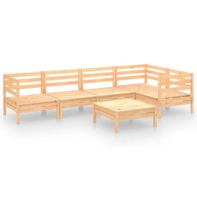 vidaXL Juego de muebles de jardín 6 piezas madera maciza pino