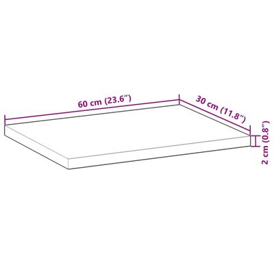 vidaXL Estantes flotantes 4 uds madera acacia sin tratar 60x30x2 cm