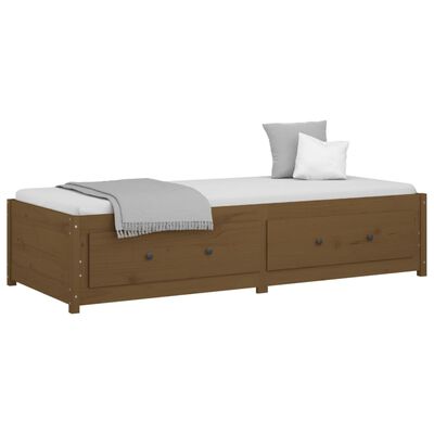 vidaXL Sofá cama madera maciza de pino marrón miel 90x200 cm