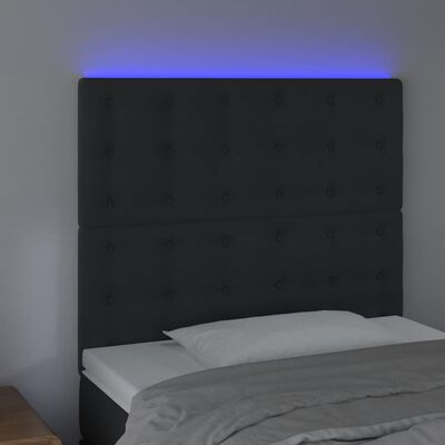 vidaXL Cabecero con luces LED terciopelo negro 100x5x118/128 cm