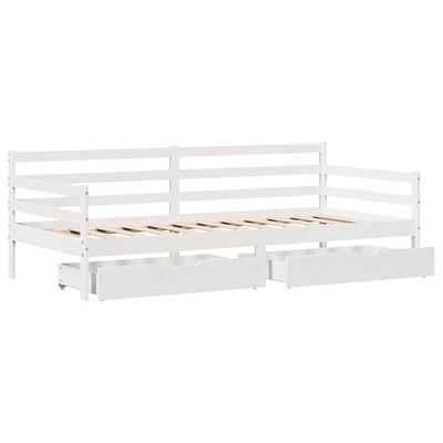 vidaXL Sofá cama con cajones madera maciza de pino 90x200 cm