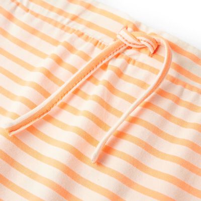 Falda recta infantil con rayas naranja fluorescente 128