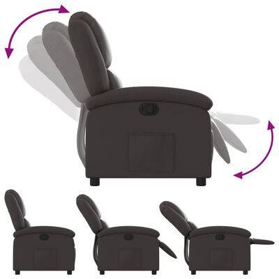 vidaXL Sillón reclinable cuero auténtico marrón oscuro