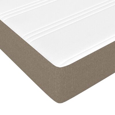 vidaXL Cama box spring con colchón tela gris taupe 120x200 cm