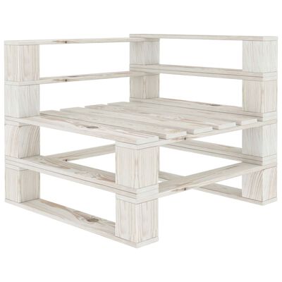 vidaXL Juego de muebles de palés para jardín 6 piezas madera blanco