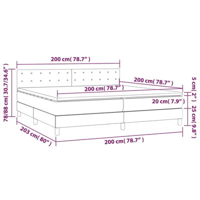 vidaXL Cama box spring con colchón cuero sintético blanco 200x200 cm