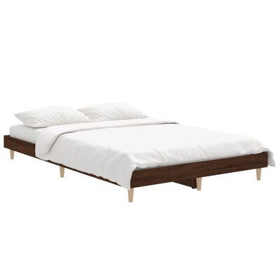 vidaXL Estructura de cama madera de ingeniería marrón roble 120x190 cm