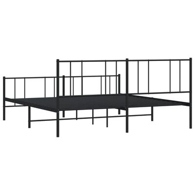 vidaXL Estructura cama sin colchón con estribo metal negro 193x203 cm