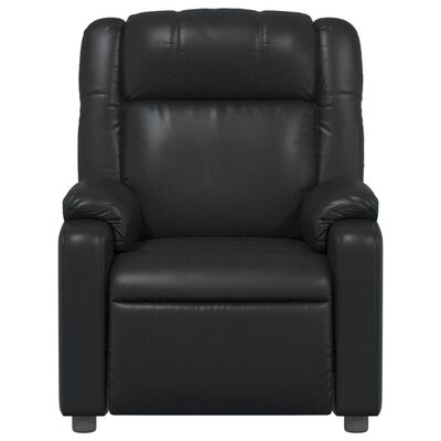 vidaXL Sillón reclinable de cuero sintético negro