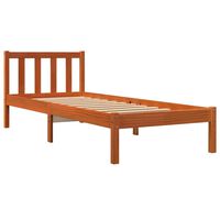 vidaXL Estructura de cama madera maciza de pino marrón cera 75x190 cm