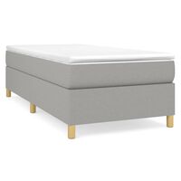 vidaXL Estructura de cama de tela gris claro 90x190 cm