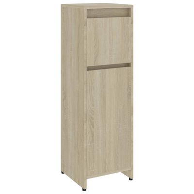 vidaXL Juego de muebles de baño 4 pzas madera ingeniería roble Sonoma