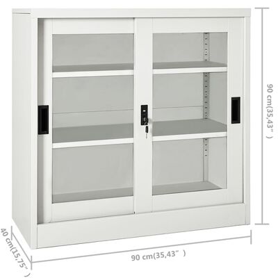 vidaXL Armario con puerta corredera gris claro acero 90x40x90 cm