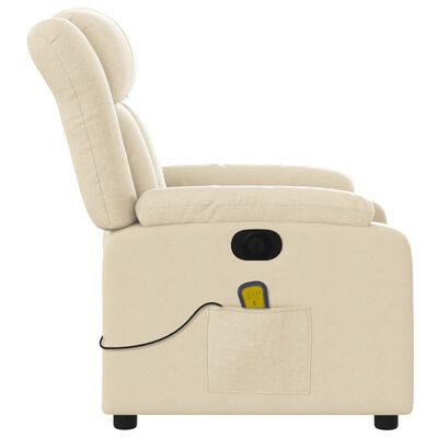 vidaXL Sillón reclinable de masaje eléctrico tela color crema