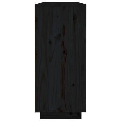 vidaXL Aparador de madera maciza de pino negro 120x35x80 cm