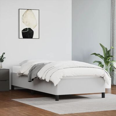 vidaXL Estructura de cama cuero sintético blanco 90x190 cm