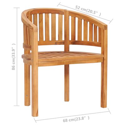 vidaXL Silla banana de madera maciza de teca