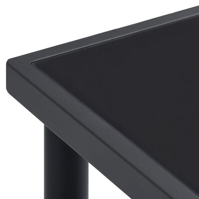 vidaXL Juego de comedor para jardín 7 piezas acero y textilene negro