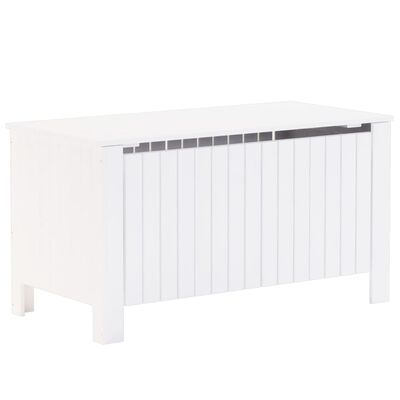 vidaXL Caja de almacenaje y tapa RANA madera maciza blanca 100x49x54cm