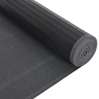 vidaXL Alfombra rectangular bambú negro 80x200 cm