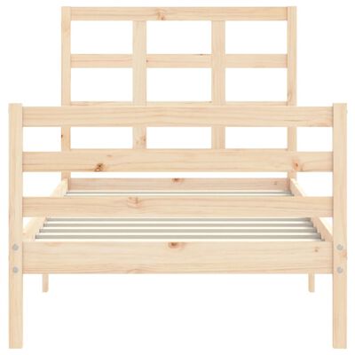 vidaXL Estructura de cama con cabecero madera maciza