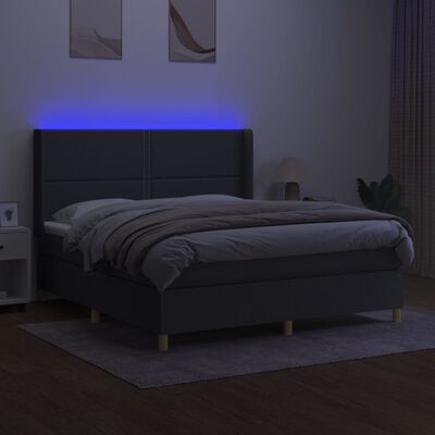 Estructura de cama box spring tela azul 160x200 cm - Conforama