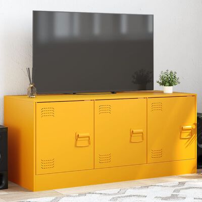 vidaXL Mueble para TV de acero amarillo mostaza 99x39x44 cm