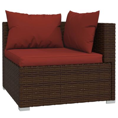 vidaXL Set muebles de jardín 5 piezas y cojines ratán sintético marrón