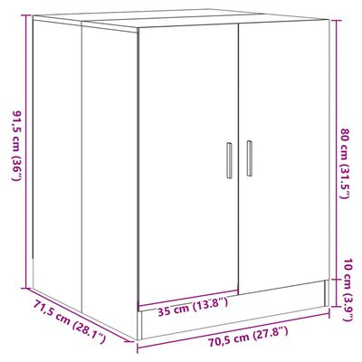 vidaXL Armario de lavadora roble Sonoma 70,5x71,5x91,5 cm