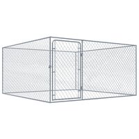 vidaXL Perrera de exterior de acero galvanizado 2x2x1 m