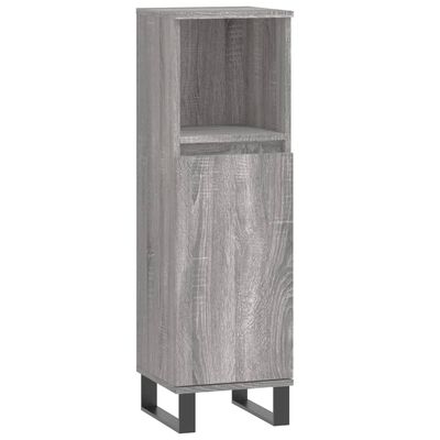 vidaXL Set de muebles de baño 3 pzas madera contrachapada gris sonoma