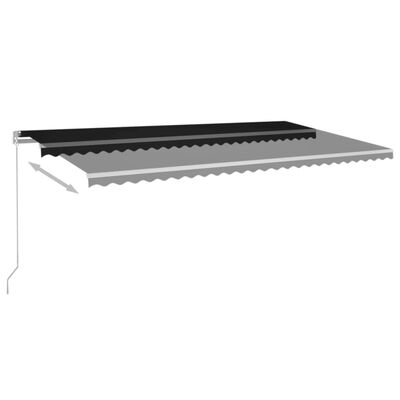 vidaXL Toldo retráctil manual con LED gris antracita 600x350 cm