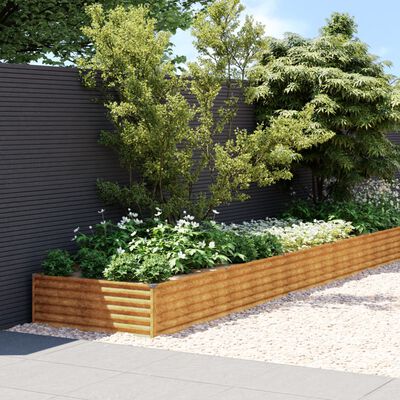 vidaXL Jardinera acero corten 579x100x36 cm