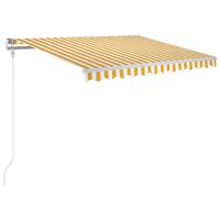 vidaXL Toldo retráctil manual amarillo y blanco 350x250 cm