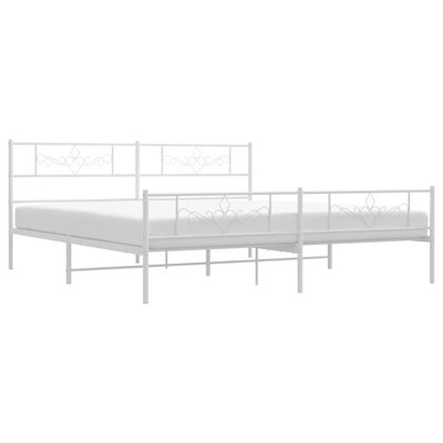 vidaXL Estructura cama sin colchón con estribo metal blanco 193x203 cm