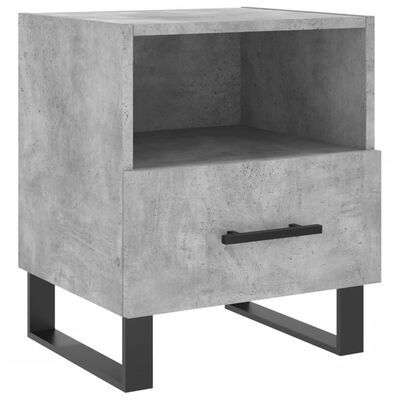 vidaXL Mesita noche 2 uds madera ingeniería gris hormigón 40x35x47,5cm