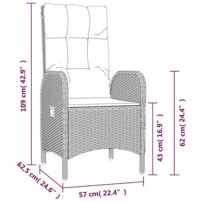 vidaXL Juego de comedor de jardín 4 piezas con cojines ratán PE gris