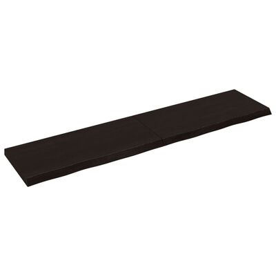 vidaXL Estante pared madera roble tratada marrón oscuro 220x50x(2-6)cm