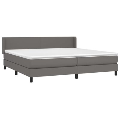 vidaXL Cama box spring con colchón cuero sintético gris 200x200 cm