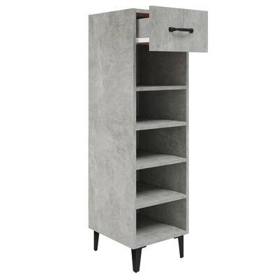 vidaXL Mueble zapatero madera contrachapada gris hormigón 30x35x105 cm