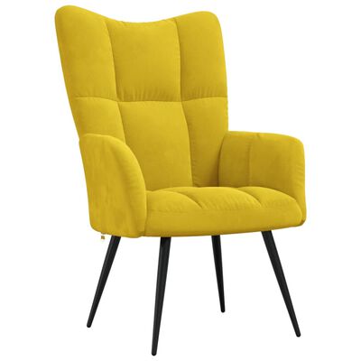 vidaXL Sillón de relax de terciopelo amarillo mostaza