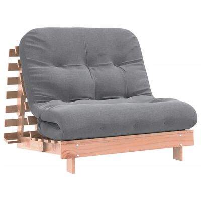 vidaXL Futón sofá cama con colchón madera maciza Douglas 100x206x11 cm