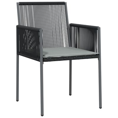 vidaXL Set comedor jardín 5 pzas y cojines acero ratán sintético negro