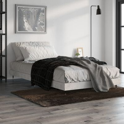 vidaXL Estructura de cama madera de ingeniería gris hormigón 90x190 cm