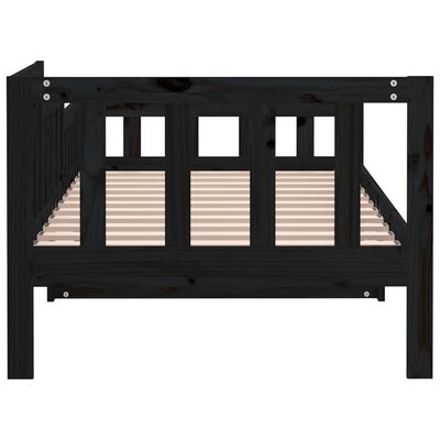 vidaXL Sofá cama madera maciza de pino negro 90x200 cm