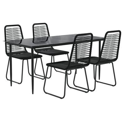 vidaXL Juego de comedor para jardín 5 piezas negro