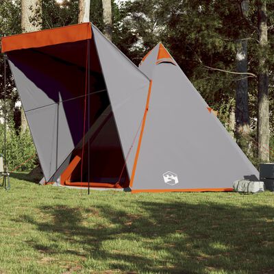 vidaXL Tienda de campaña familiar tipi 6 personas impermeable gris