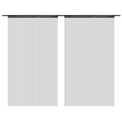 vidaXL Cortinas de flecos 2 piezas 100x250 cm negras