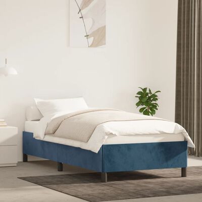 vidaXL Estructura de cama sin colchón terciopelo azul oscuro 100x200cm